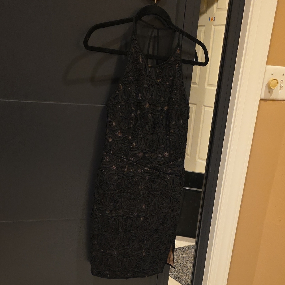 BCBGMaxAzria Black Halter Mini Dress